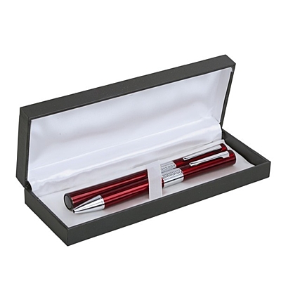HOURGLASS gift set with ball and ceramic pen,  maroon/graphite