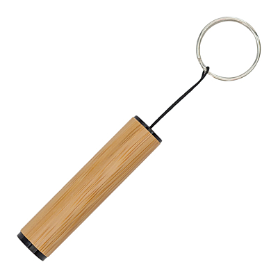 PELAK bamboo pen and torch keychain in a gift box, beige