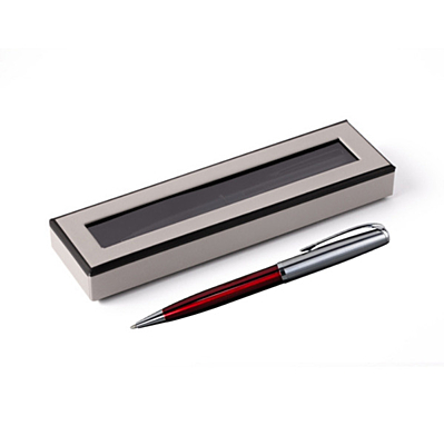 BOGOTA ballpoint pen in giftbox,  maroon/silver