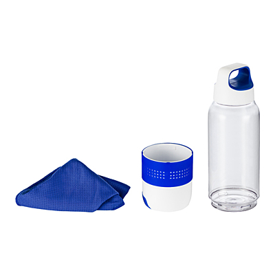 FRESHIE športová fľaša 500 ml s uterákom a stojanom na mobil, modrá