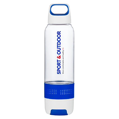 FRESHIE sports bottle with a towel for refreshment and a mobile stand,  blue