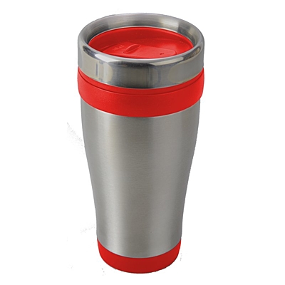 BODEN thermo mug 430 ml,  red/silver