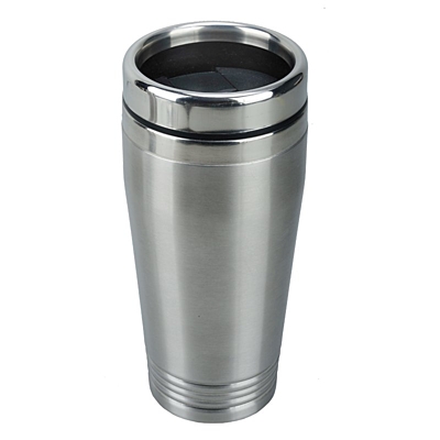 LANDSKRONA thermo mug 380 ml,  silver/black