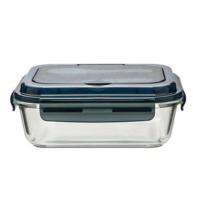 LAGOS glass lunch box with cutlery 1 000 ml, black