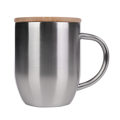 MALOY 350 ml steel mug, silver