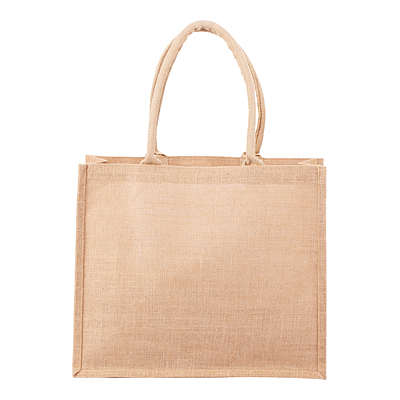 NATURAL SHOPPER laminated shopping bag from jute, beige