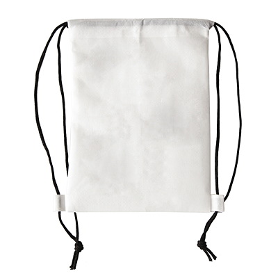 WHITE LINE BACK backpack with wax crayons,  white