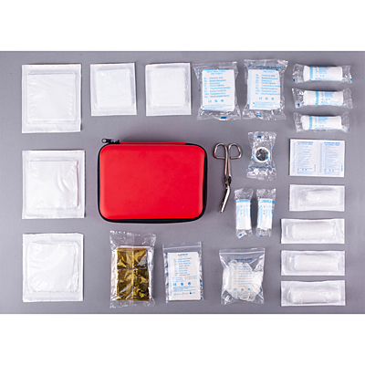 CAR SAFE first aid kit for car, red