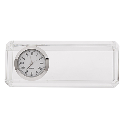 CRISTALINO CLOCK ťažítko so stolovými hodinami, transparentná