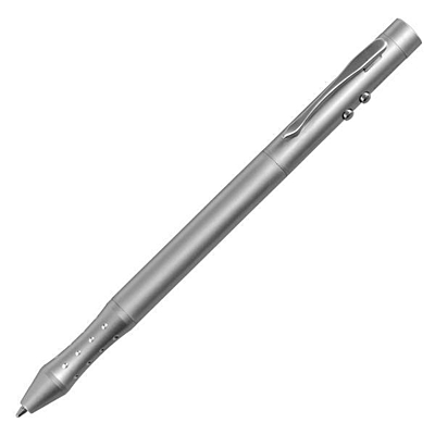 COMBO 4in1 guľôčkové pero s laserovým ukazovátkom, strieborná