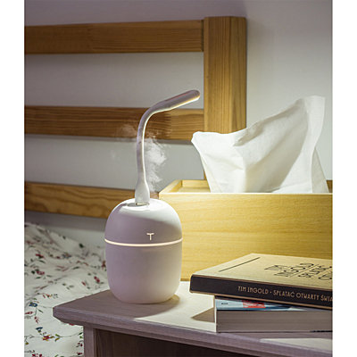 MISTY humidifier with lamp, white