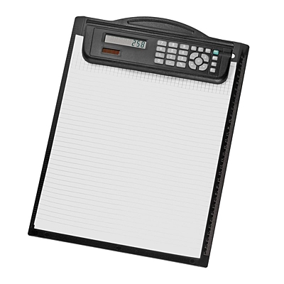 MEETINGMATE writing pad with calculator,  black