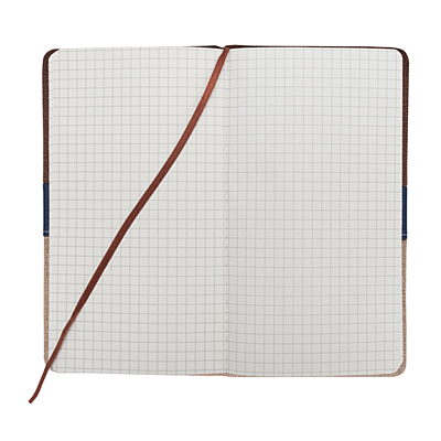 BILBAO zápisník se čtverečkovanými stranami 105x180 / 160 stran,  hnědá/béžová