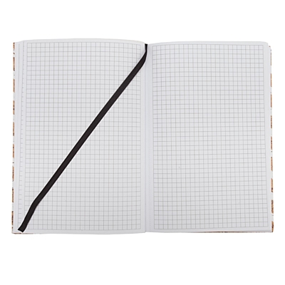 SALAMANCA zápisník se čtverečkovanými stranami 145x210 / 200 stran,  hnědá/bílá