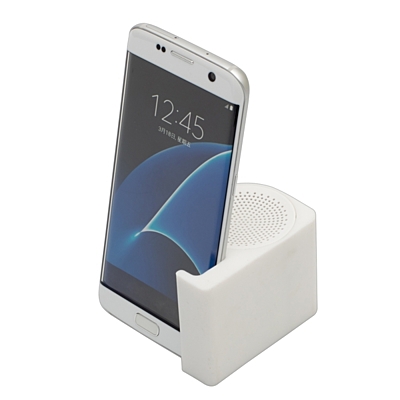 CLEARSOUND speaker with cell phone holder,  white