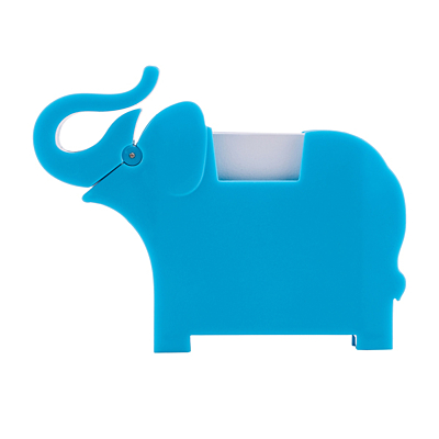 TUSKER stand with paper notes,  blue