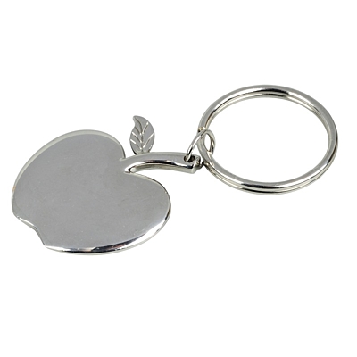 APPLE RING metal key ring,  silver