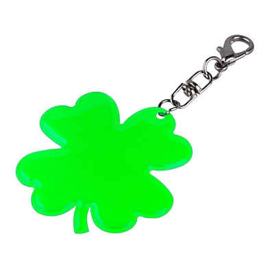 LUCKY CLOVER reflexný prívesok na kľúče, zelená