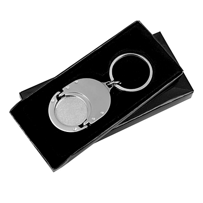 COINFREE metal key ring with token,  silver
