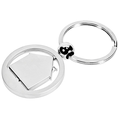 UNDER ROOF key ring,  silver
