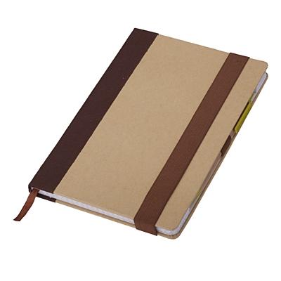 MURCIA notebook with squared sides 140x210 / 200 pages with pen,  brown