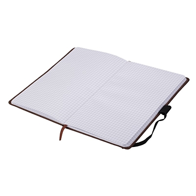 ALMERIA notebook with squared pages 140x210 / 160 pages,  brown