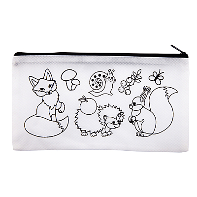 WHITE LINE pencil case with crayons, white