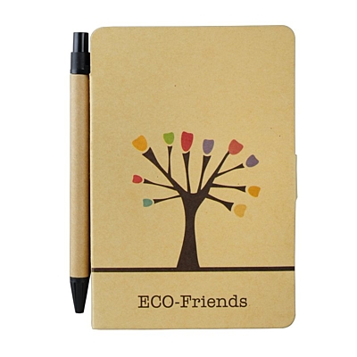 TREE set of sticky notes and notebook,  brown