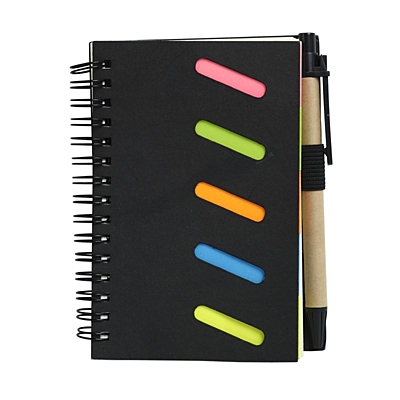 FRAGA set of sticky notes and notebook,  black