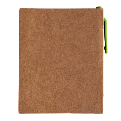 ECO LA LINEA zápisník s čistými stranami 110x90 / 160 stran s propiskou,  zelená/béžová