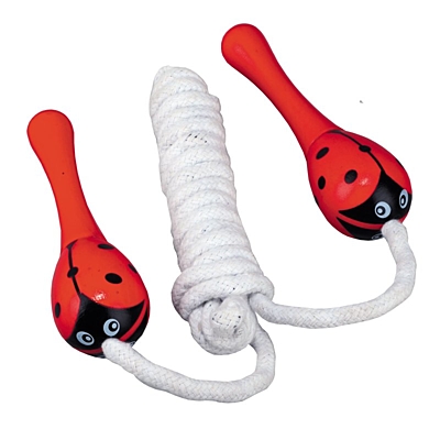 LADYBUG jump rope,  white/red