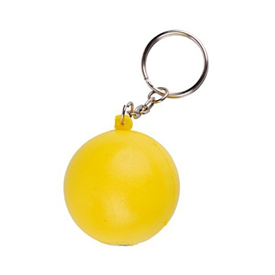 HAPPY RING anti-stress toy key ring,  yellow