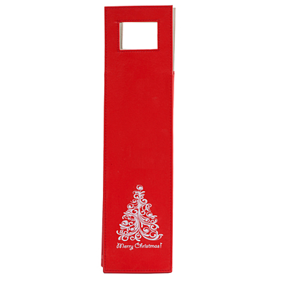 XMAS WINE taška na víno s vánočním motivem, červená
