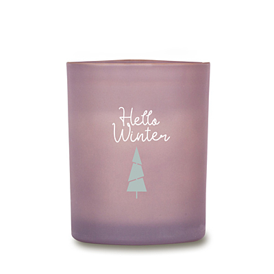 XMAS MUSK scented candle with winter motif, grey